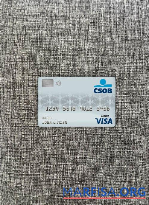 Realistic Czech republic ceskoslovenská obchodní bank visa debit card photolook front template